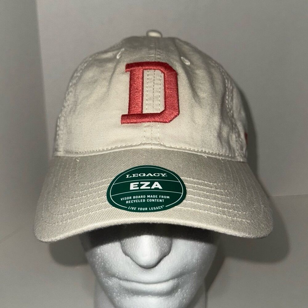 Denison University NCAA Legacy EZA Baseball Hat Cap Tan Adjustable Big Red NEW